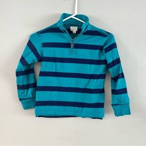 Crewcuts Boys Blue Striped Quarter-Zip Sweater. Size 8